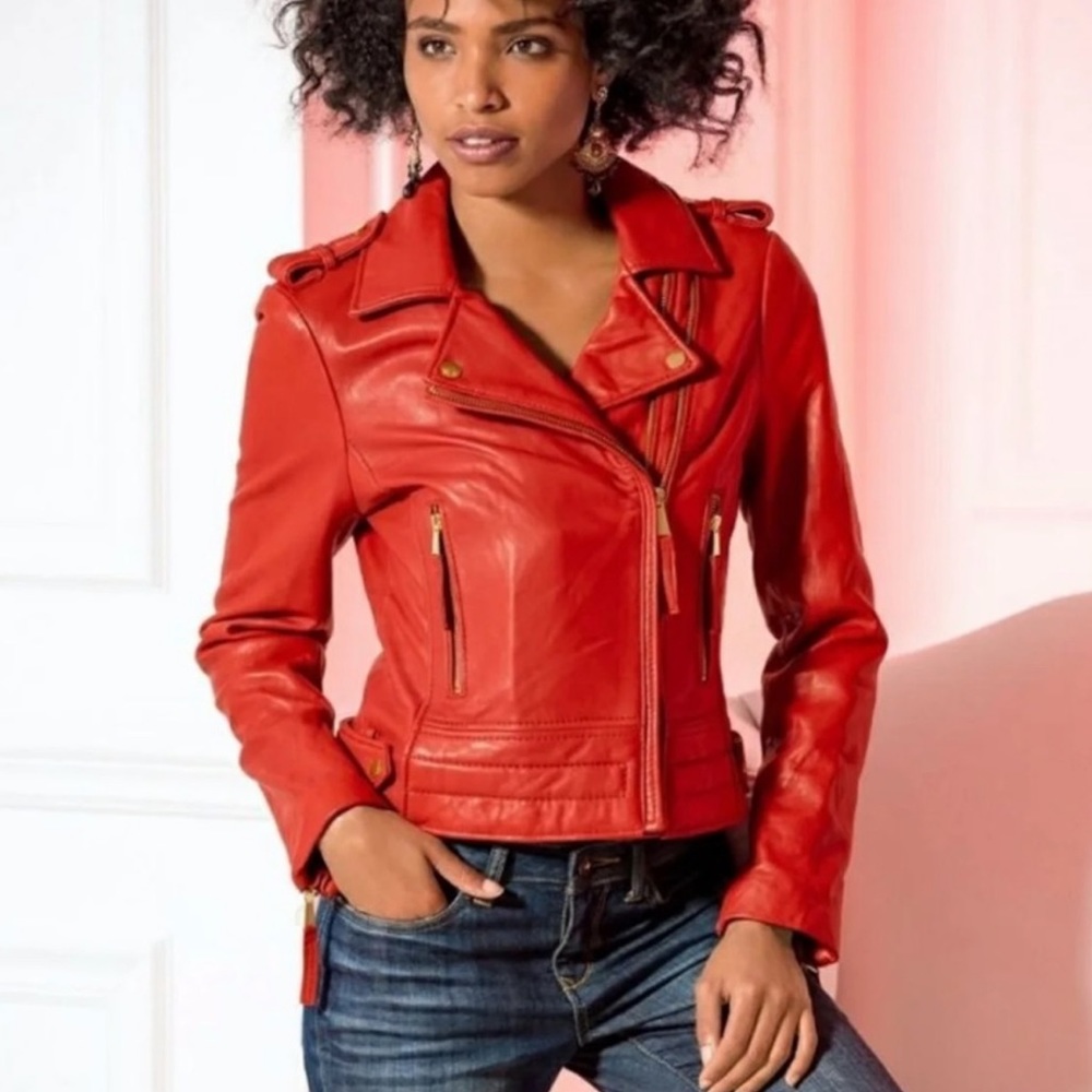 Boston Proper Red Moto jacket